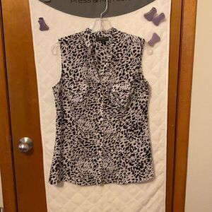 Animal print work blouse 
